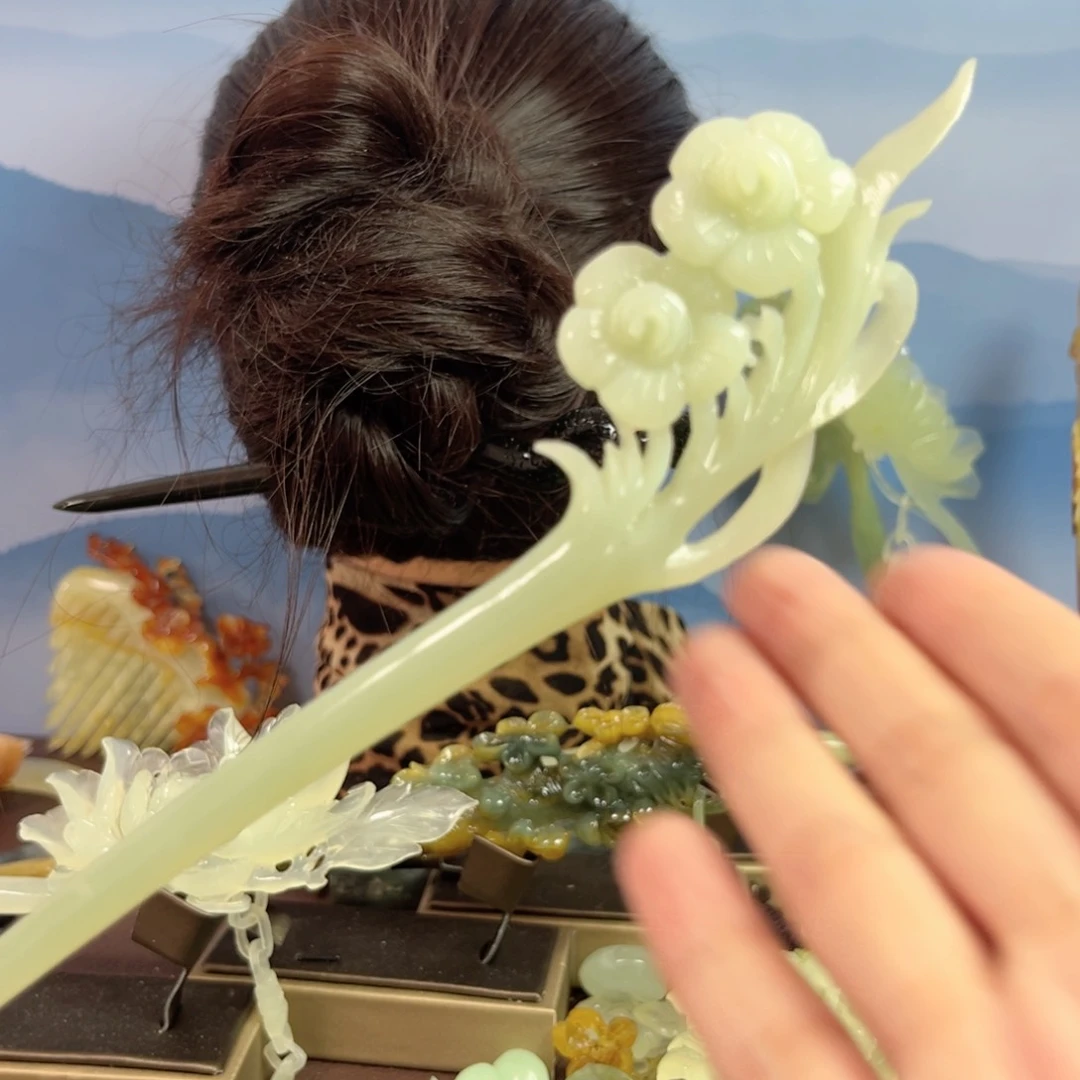 蛇纹石玉发饰合金?****?