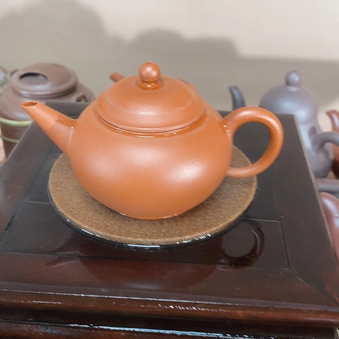 紫砂茶壶高端105cc红泥水平