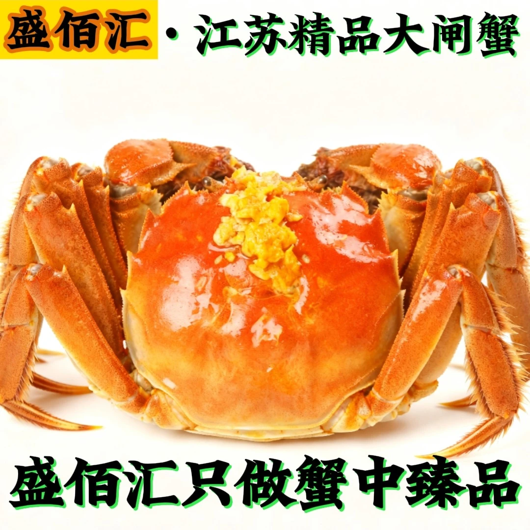 【活蟹】江苏大闸蟹公(4.8～5.1两/只）6/8/10只可选鲜活现货顺丰包邮