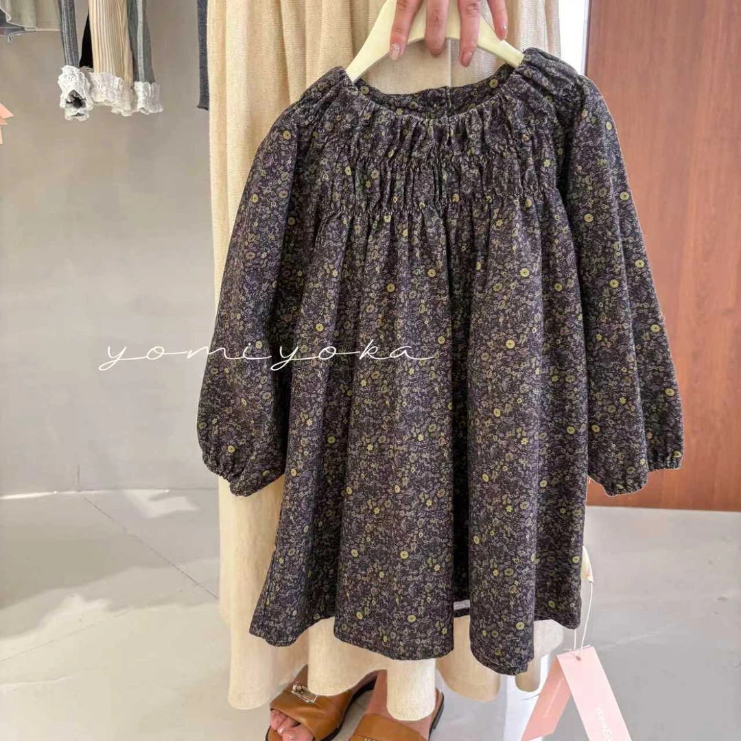 253-优米优卡童装2025年女童秋装韩版碎花连衣裙-253004