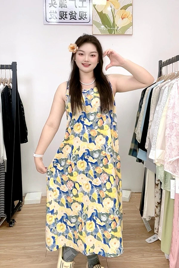 【单裙子F101-F173】2025夏季新款大码套装吊带裙微胖穿搭新中式