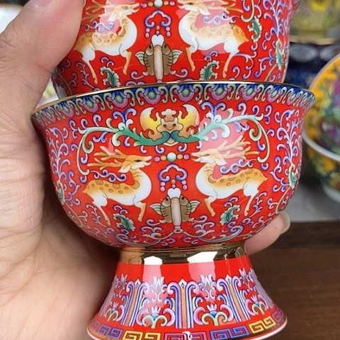 景德镇陶瓷藏式茶碗ʕ****ʔ