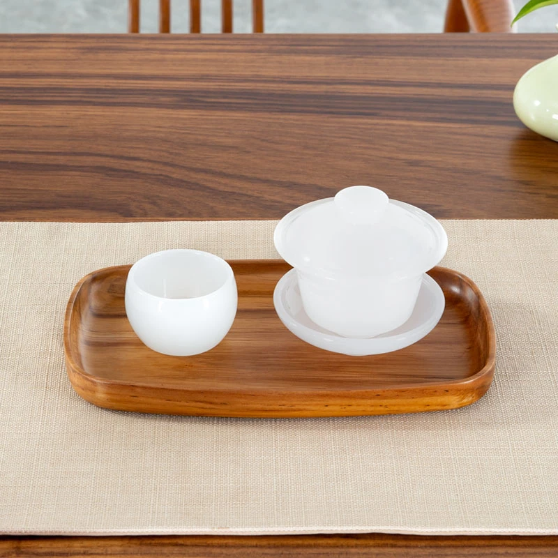 园丰店 缅旬柚木长方收纳盘（23*13*2.3）