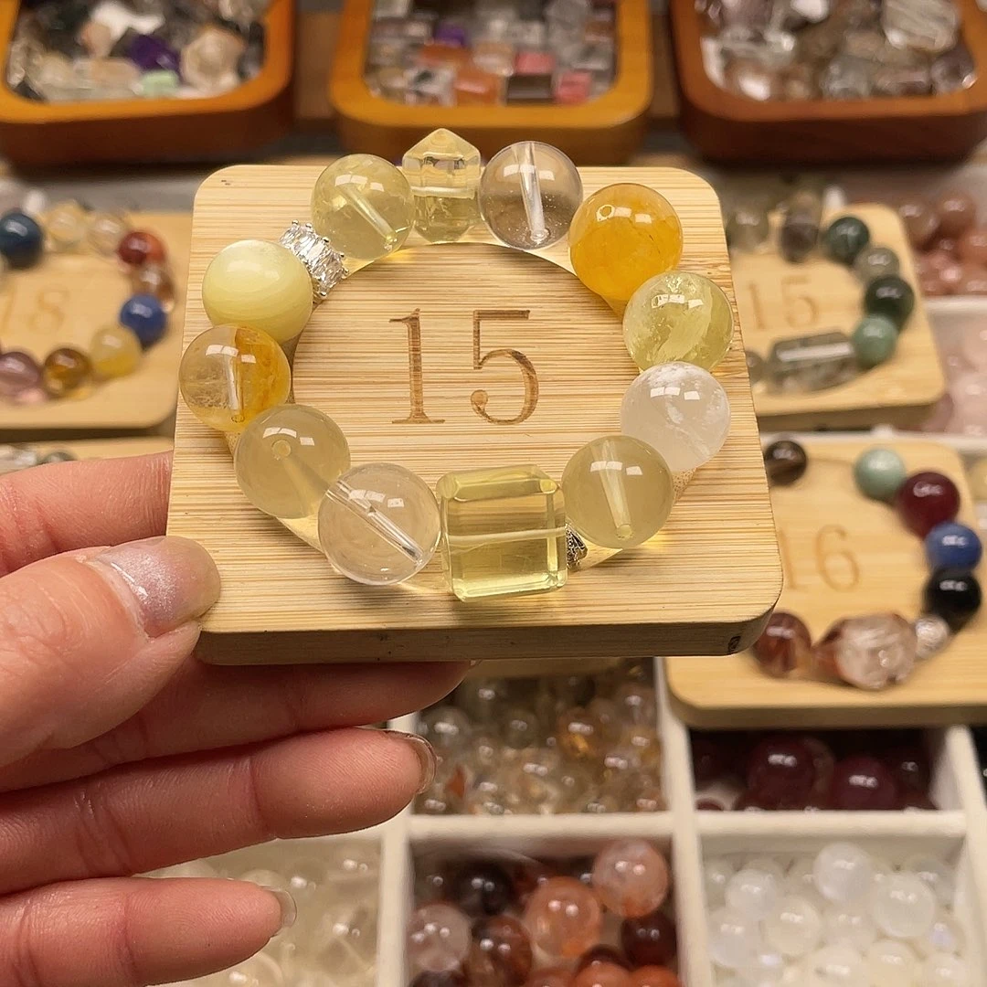 烟晶手链合金铿***?水晶