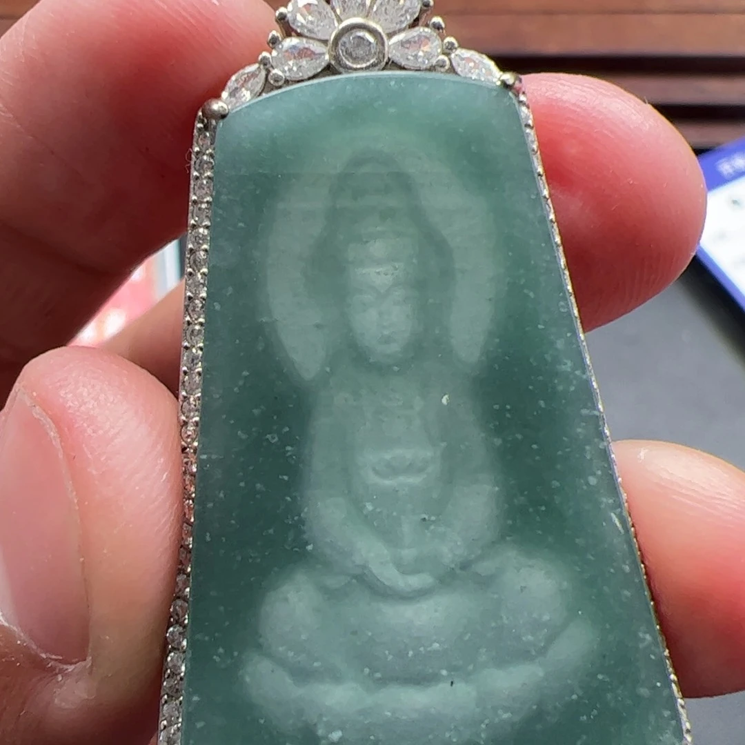 翡翠挂件银S925镶嵌1111111111