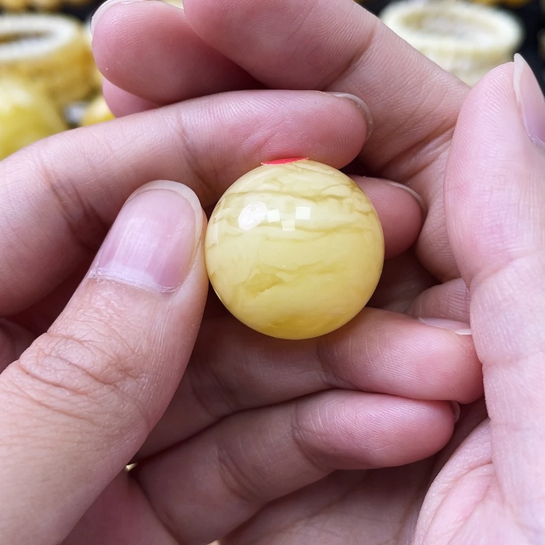 蜜蜡未镶嵌珠宝奇石22.7mm浓蜡虎皮妖花