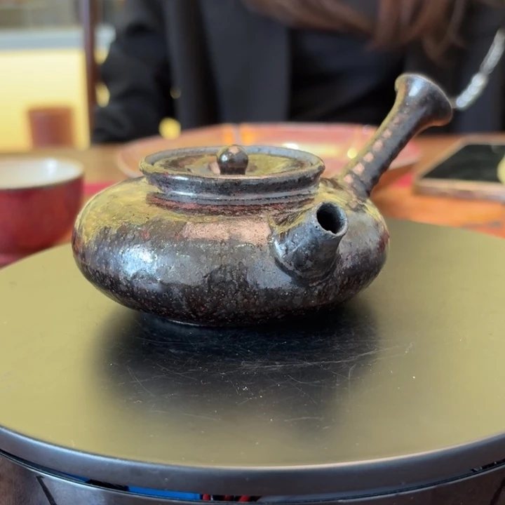 半***虫黑砂侧把壶传统工艺茶器