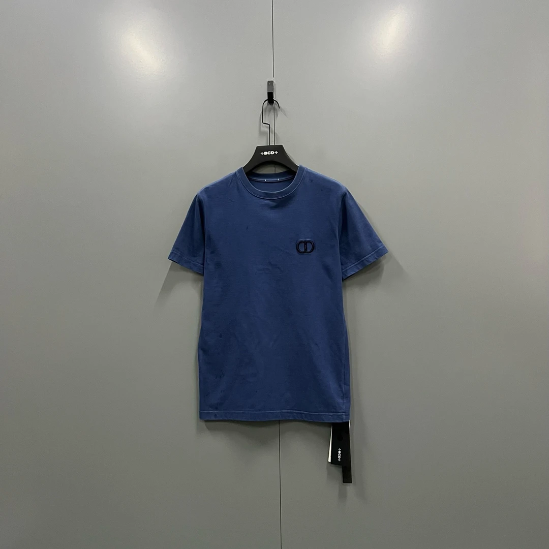 95新 DIOR/迪奥 jp1108 蓝色CD字母刺绣短袖 XS码 020593