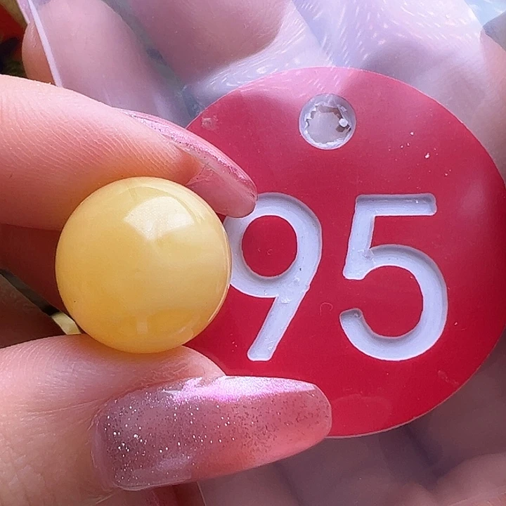 未镶嵌蜜蜡裸石夺*呐14mm鸡油黄圆珠