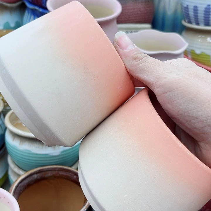 多肉绿植陶瓷花盆9.9包邮，有孔