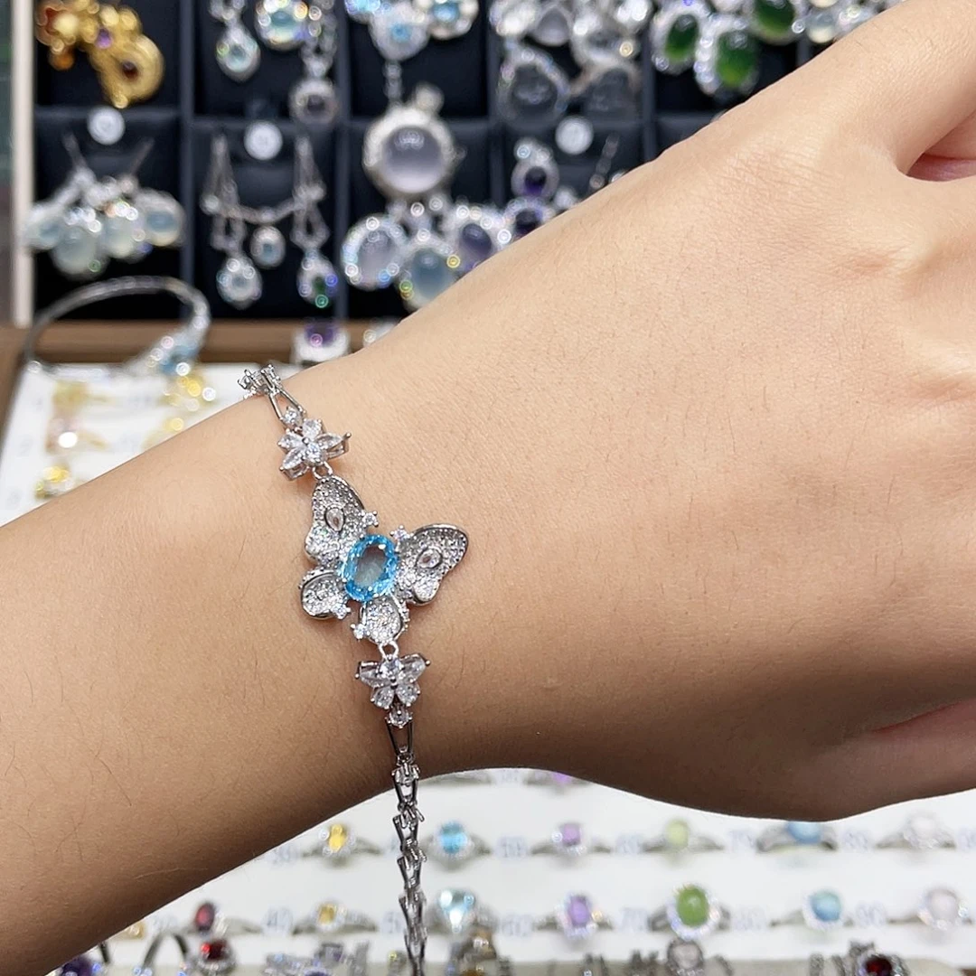 索***玛托帕石手链银S925镶嵌