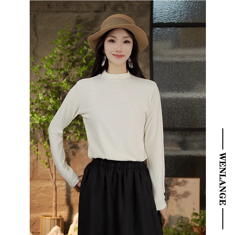 【基础内搭】8680洋气立领弹力打底衫25秋冬简约修身显瘦半高领上衣