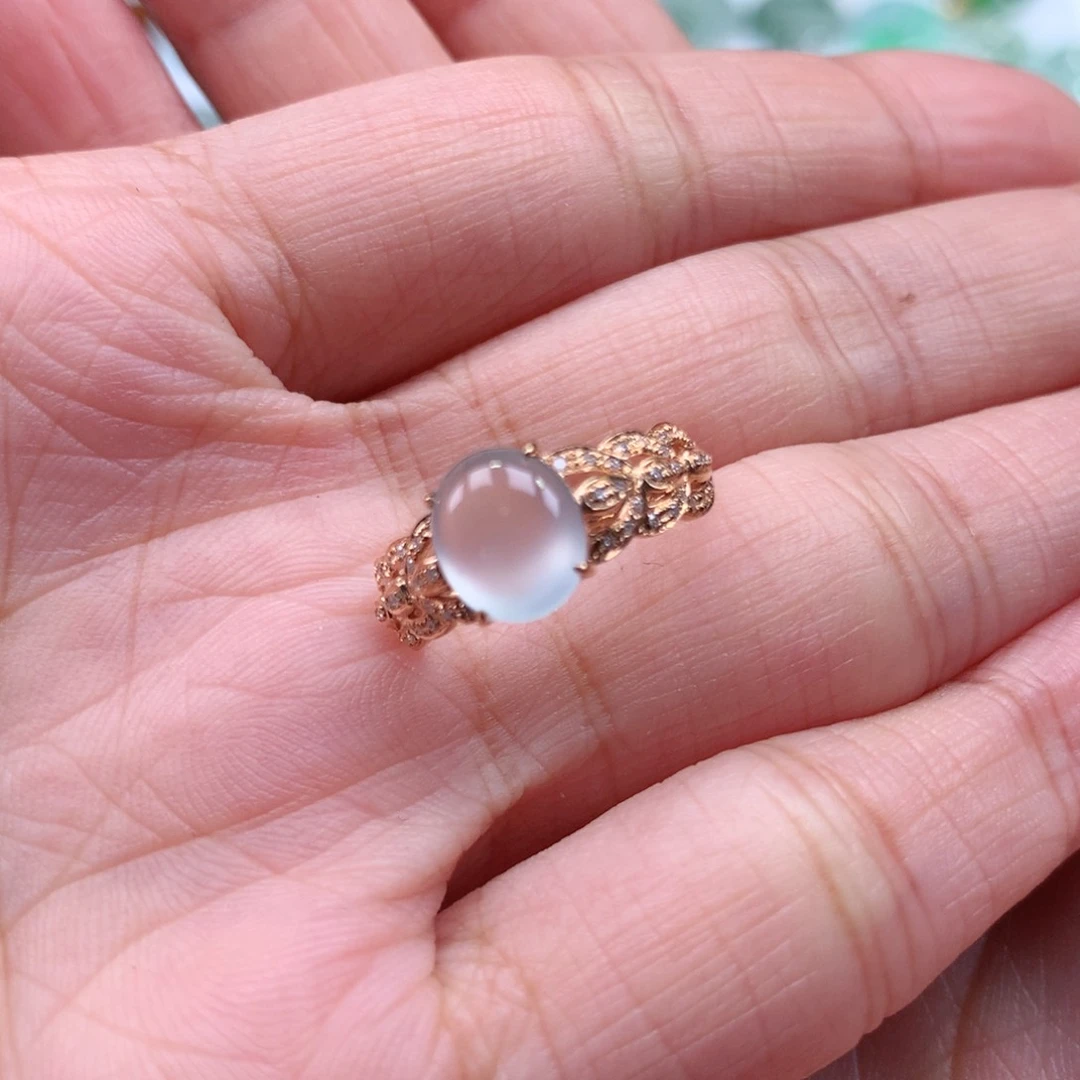 翡翠吊坠(不含链)18K金镶嵌戒指