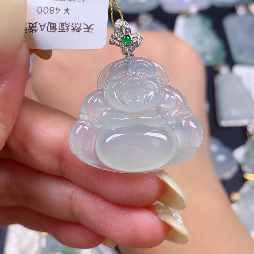 【闪购商品】翡翠18K金镶嵌颈饰佛公