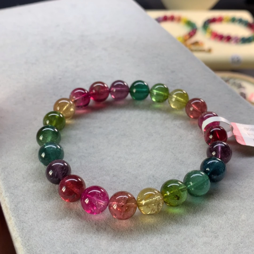 【闪购商品】未镶嵌手链碧玺彩虹色标单圈9.1