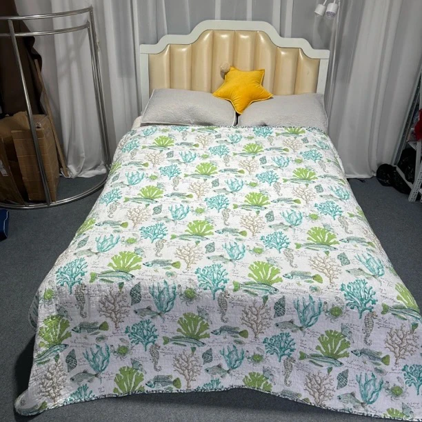 《辉岳》约210x230 淡水湖鲫鱼绗缝棉质床盖 发一个