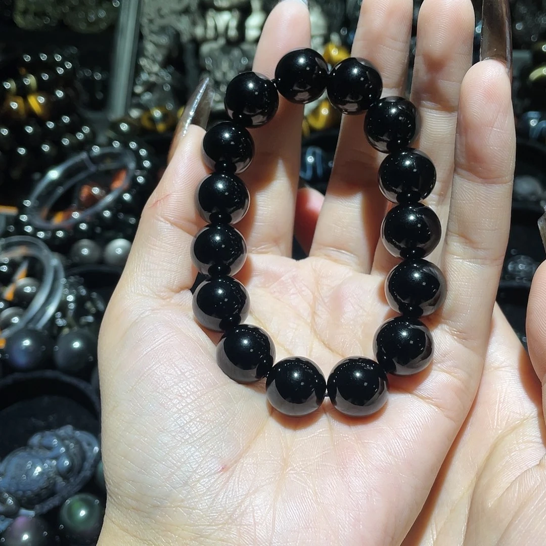 黑曜岩手链未镶嵌颜*