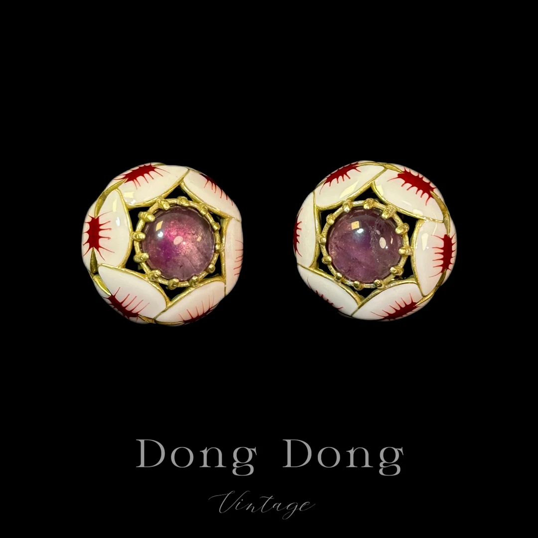 铜合金耳饰 铜合金中古重工耳饰【0599】中古收藏