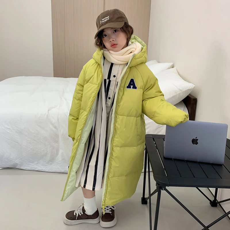儿童冬季保暖三防免洗长款两面穿羽绒服外套8074