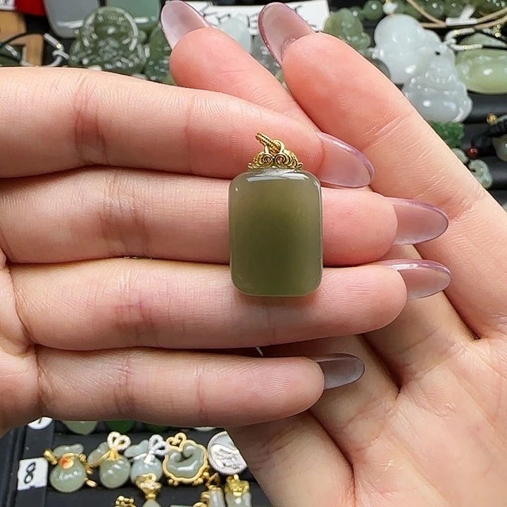 和田玉银S925镶嵌颈饰