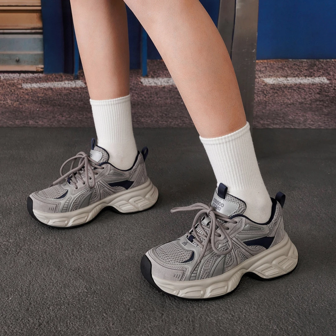 玛速主义2025年冬季新款网面透气老爹鞋休闲百搭运动鞋透气跑步鞋