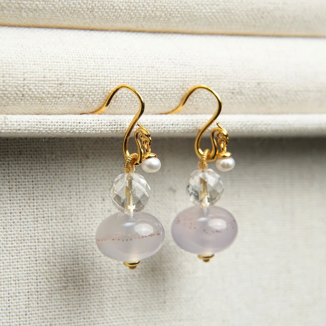 【观澜珠宝】玛瑙耳钩 复古民族风藏式耳饰 多样发其一 2262