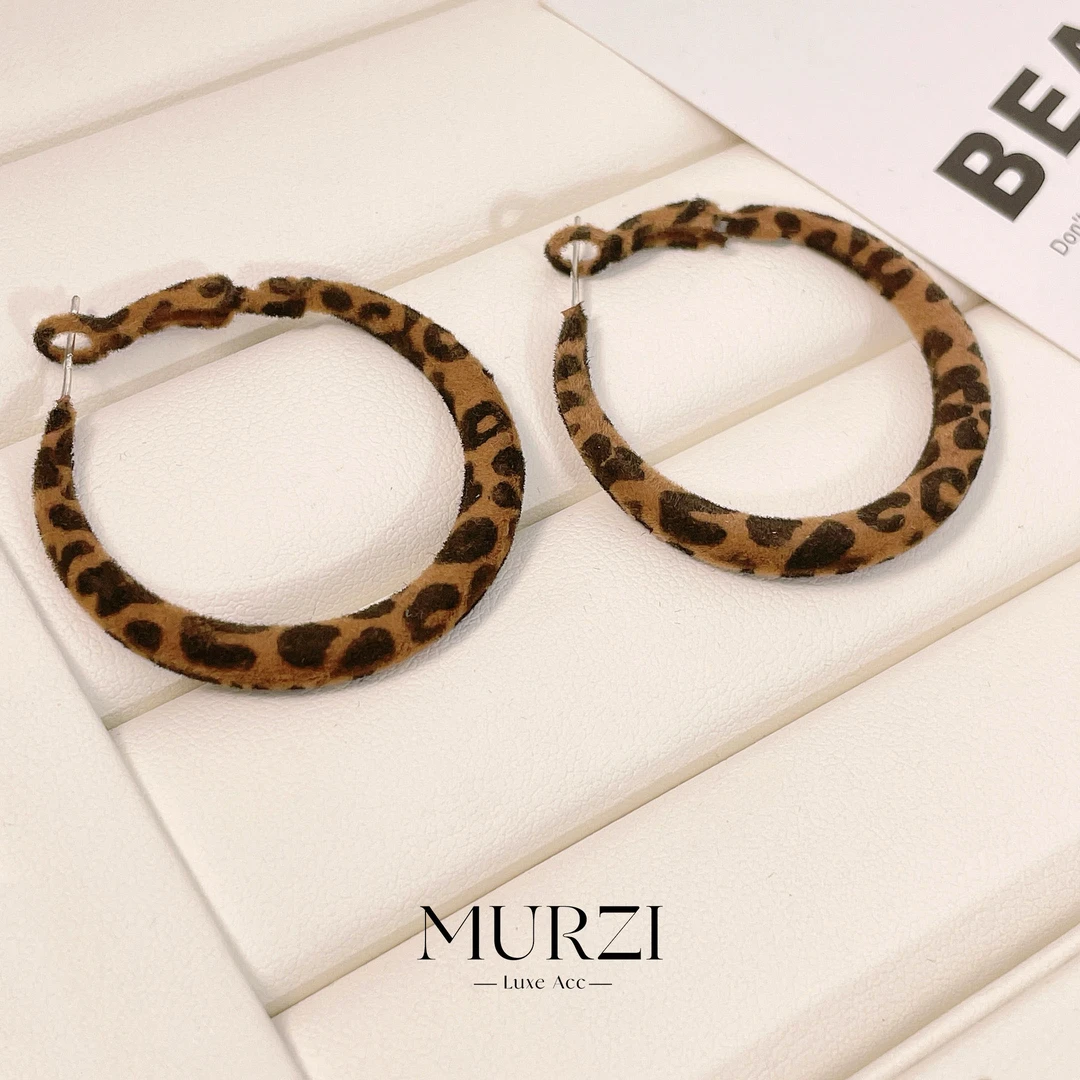 铜合金耳饰 【美拉德豹纹耳圈】轻奢气质时尚简约百搭小众个性-A01