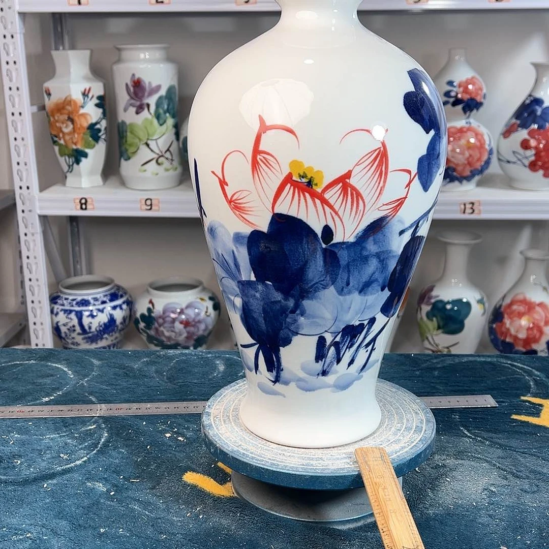 摆件景德镇陶瓷梅荷花