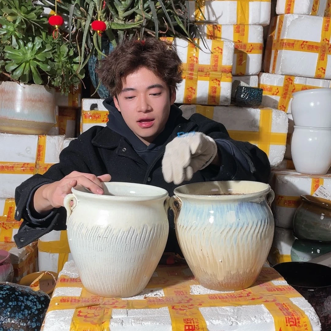 无铅玻璃宜兴紫砂花盆