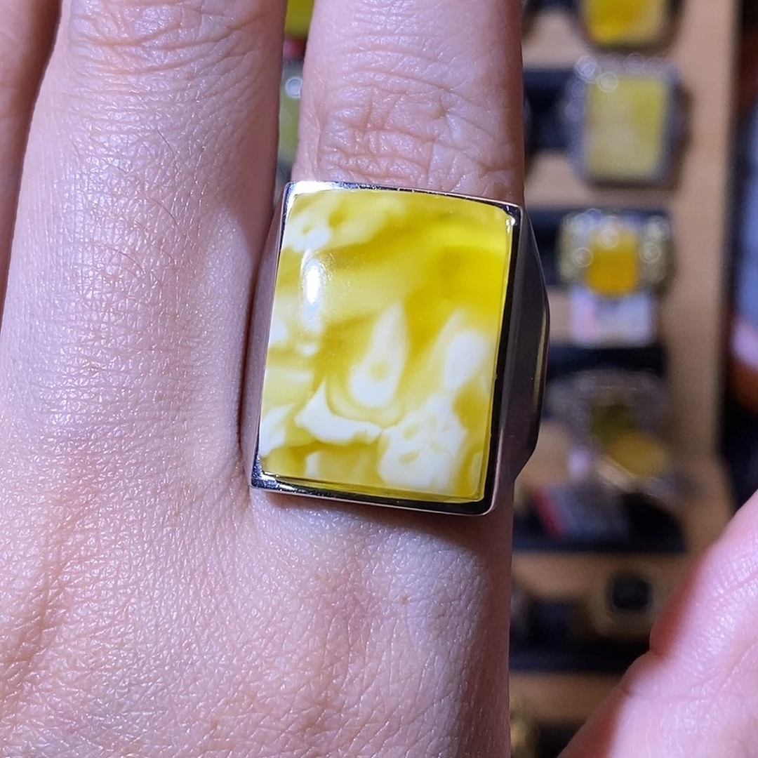 張***.蜜蜡银S925镶嵌戒指