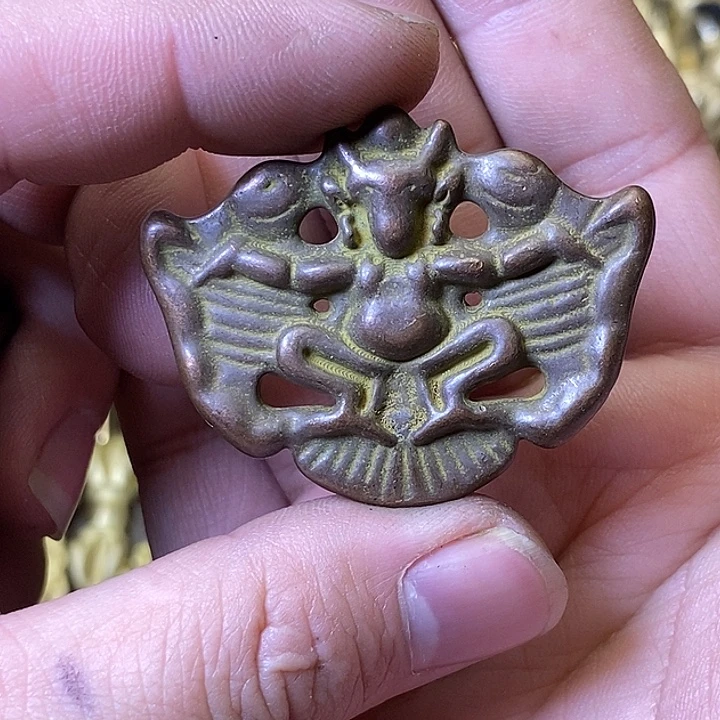 藏传文玩紫铜大鹏鸟