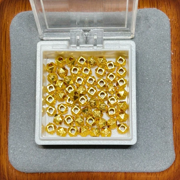 足金999素金5D硬金4MM福字珠（此订单发5颗）