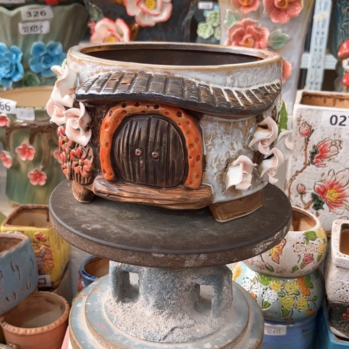 紫砂花盆粗陶材质多肉花盆