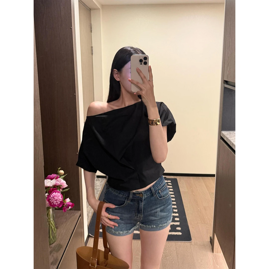 周淼【艺展缪斯】老钱风休闲一体短袖T恤 优雅气质上衣女ZM25C5047J