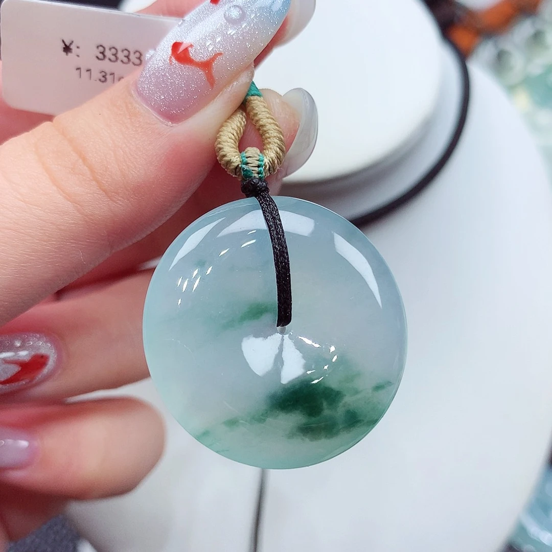 翡翠未镶嵌颈饰翡翠28，29.3/5.3