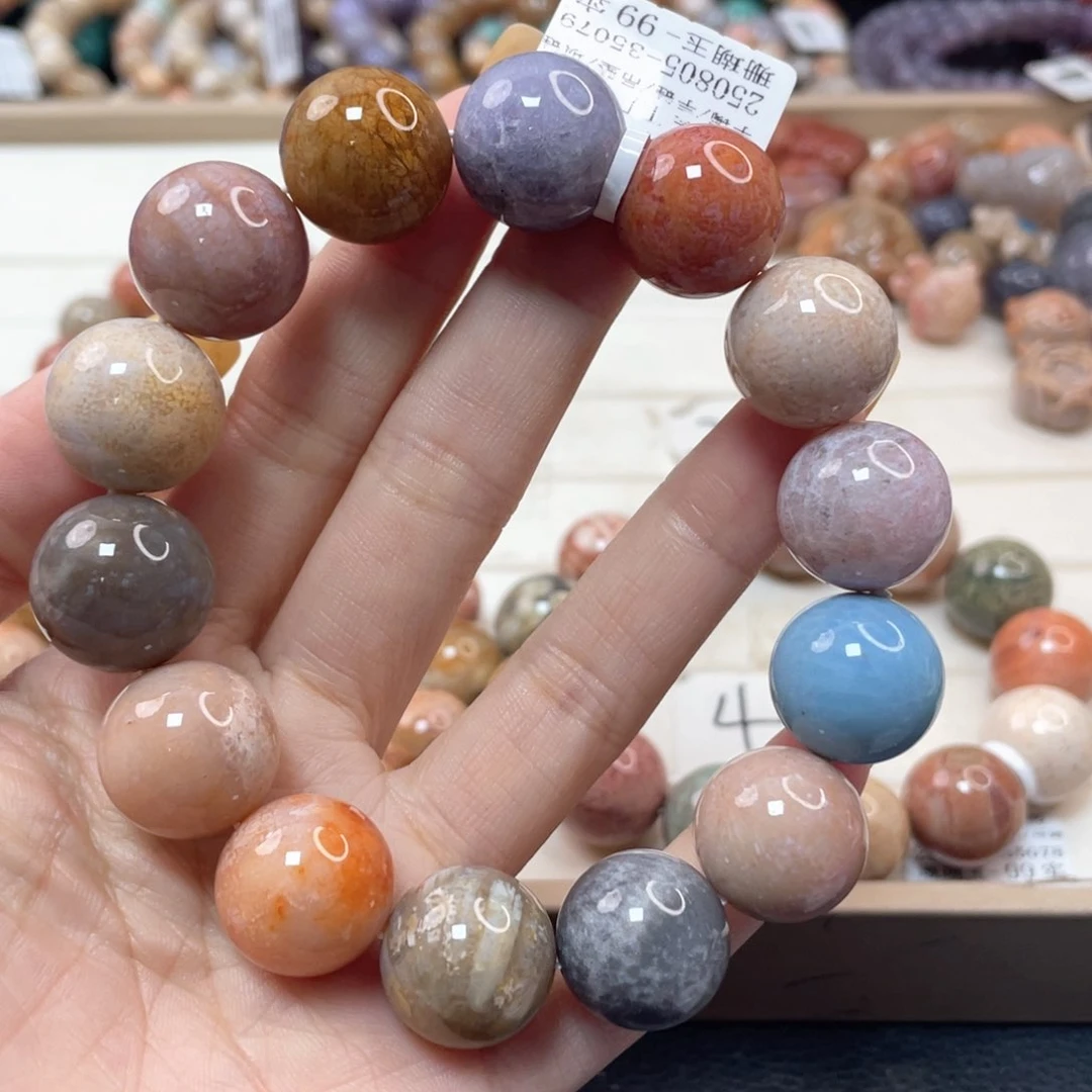 未镶嵌手链硅化珊瑚（珊瑚玉）小****双038