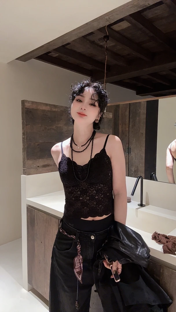 FANYE 2025新款微透花瓣提花双色美背