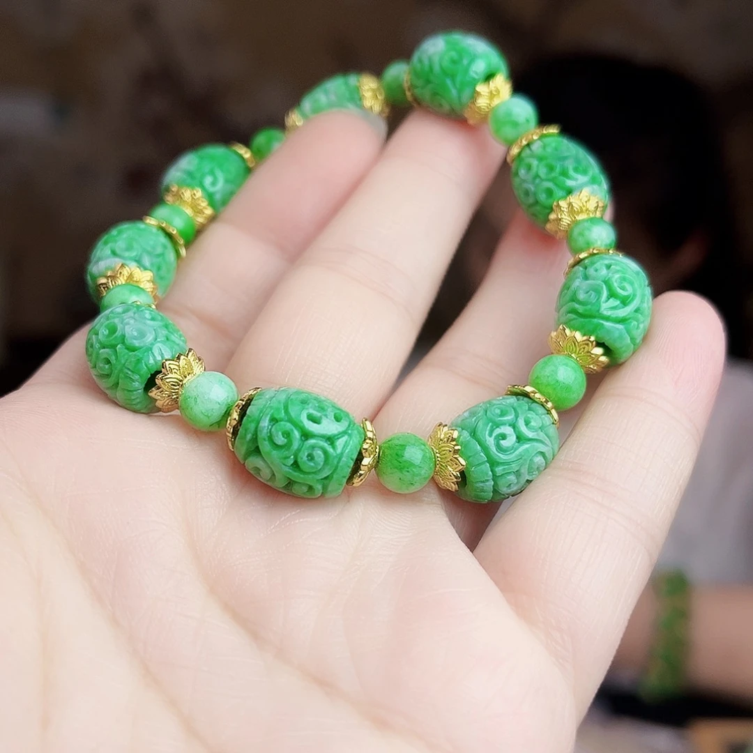 翡翠未镶嵌套链手链