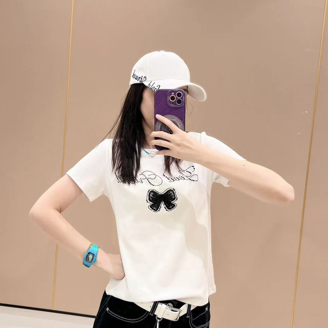 新款修身小版型短袖506083显瘦洋气时尚百搭休闲体恤半袖圆领