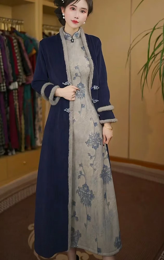 繁霜 冬款雪尼尔加绒加厚保暖外套安诗歌