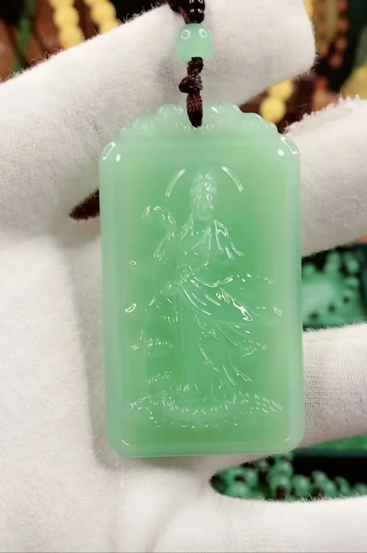 夏季新款  2.浅绿锦鲤观音吊坠经典百搭男女同款