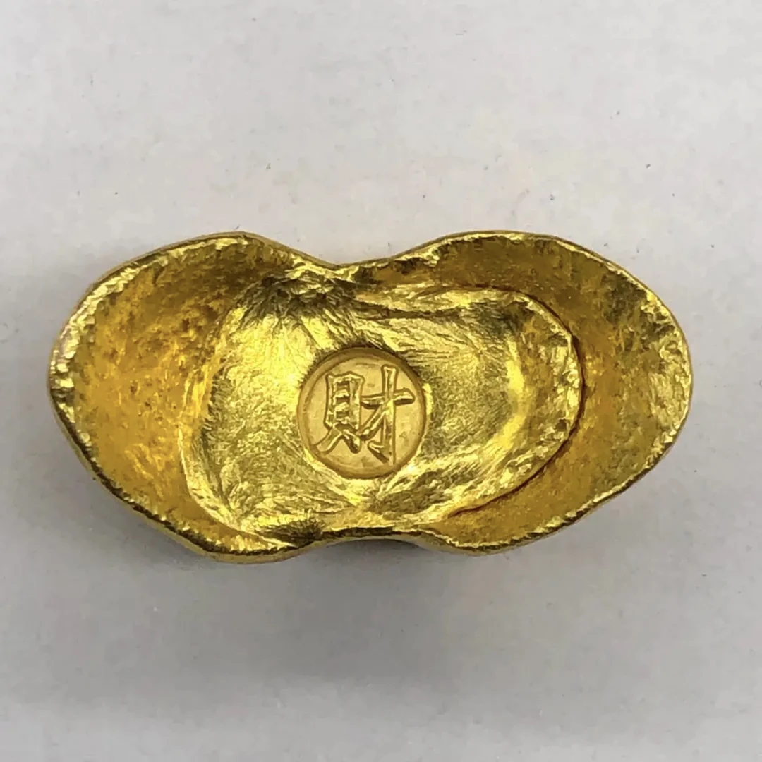 新款陶瓷金色元宝摆件小元宝压缸用米缸金元宝摆件中式女款高档