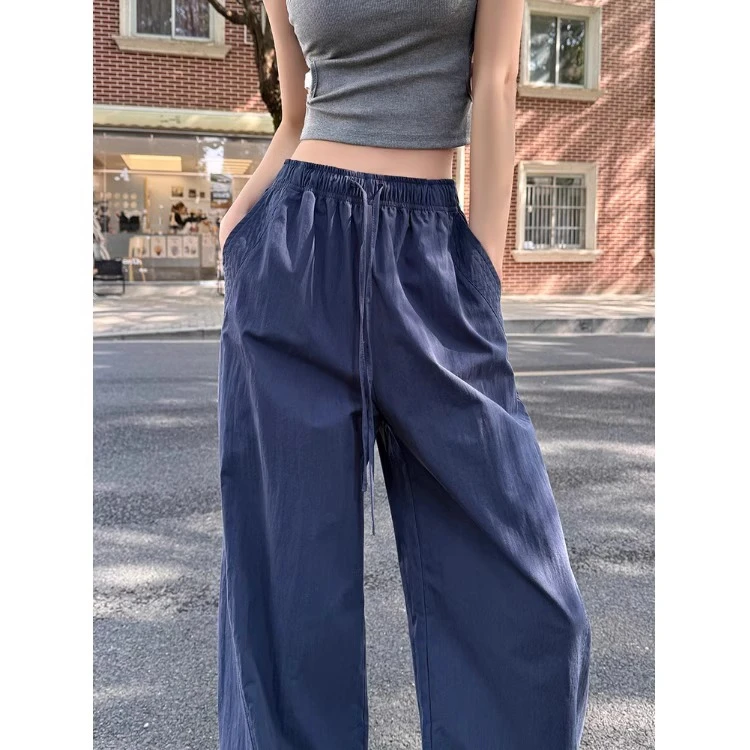 美式速干工装裤女款春夏空气感蓬蓬呼吸裤子松弛感宽松阔腿运动裤