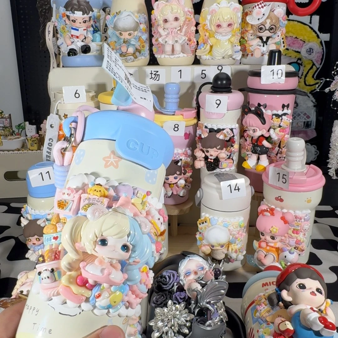 钢化玻璃马卡龙风格保温杯