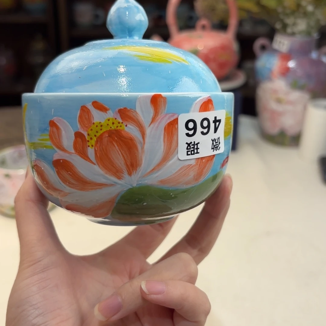 嘟***景德镇手绘高温釉下彩陶瓷茶具