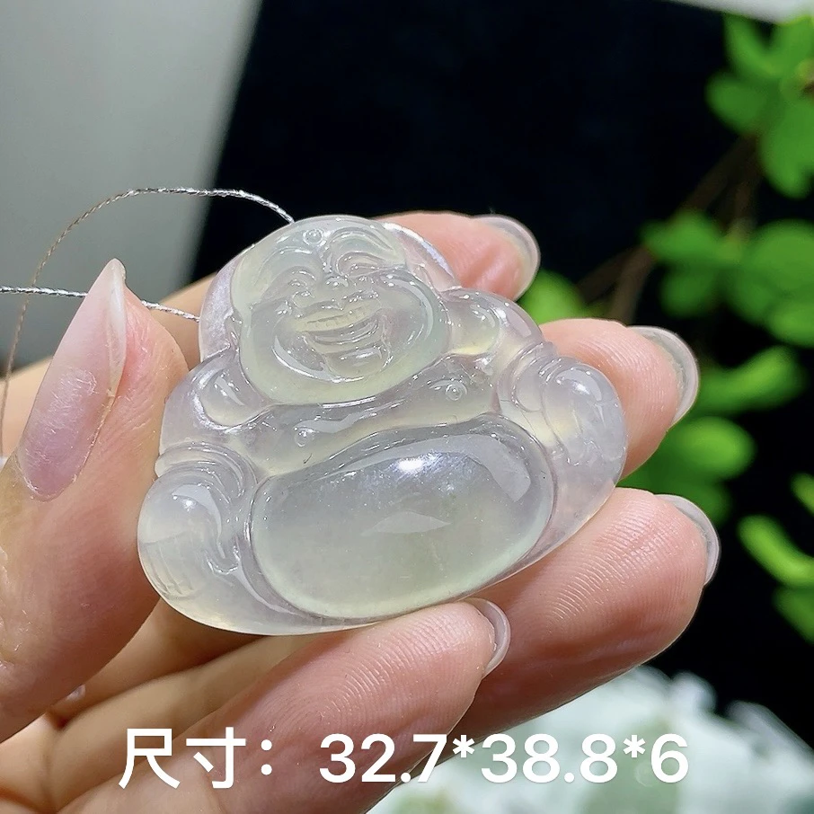 缅甸天然a货翡翠挂件冰种大佛公