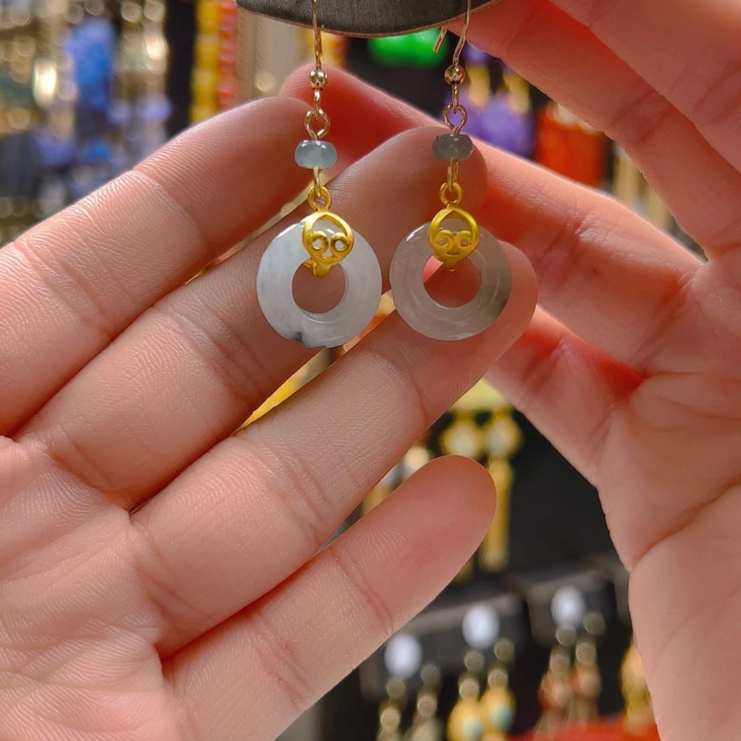 翡翠合金耳饰翡翠