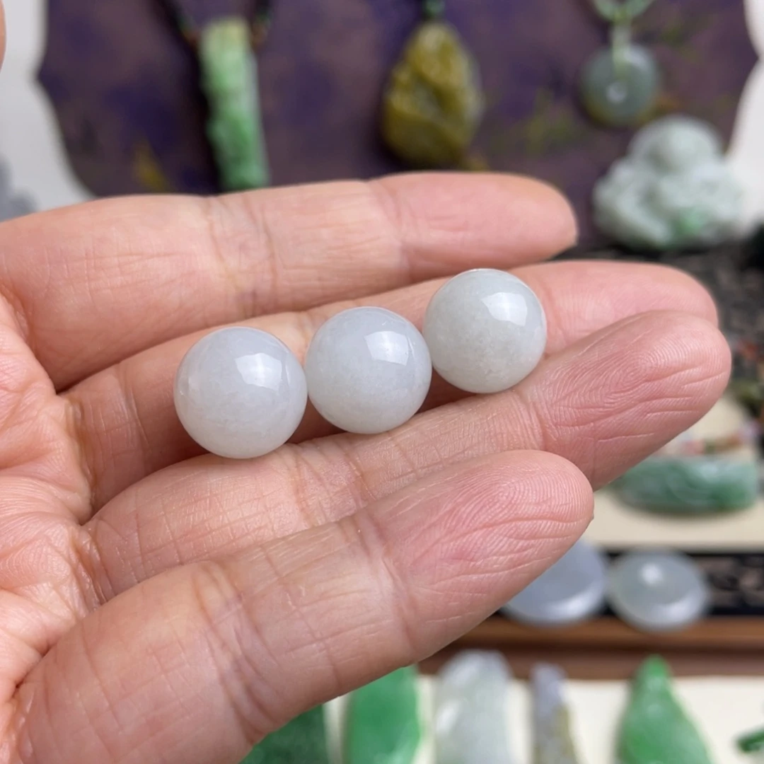 翡翠未镶嵌挂件特价珠子3颗