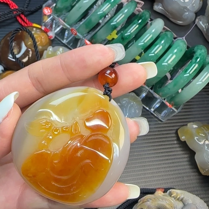 玛瑙/玉髓合金手把件