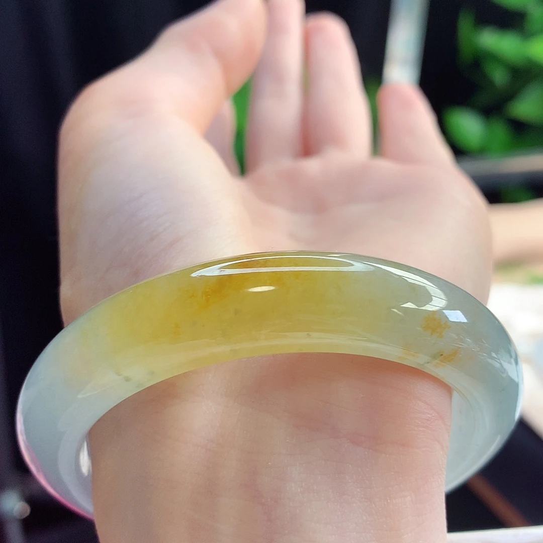 未镶嵌手镯翡翠天然A货翡翠56-57颜值担当 秋风落叶12号